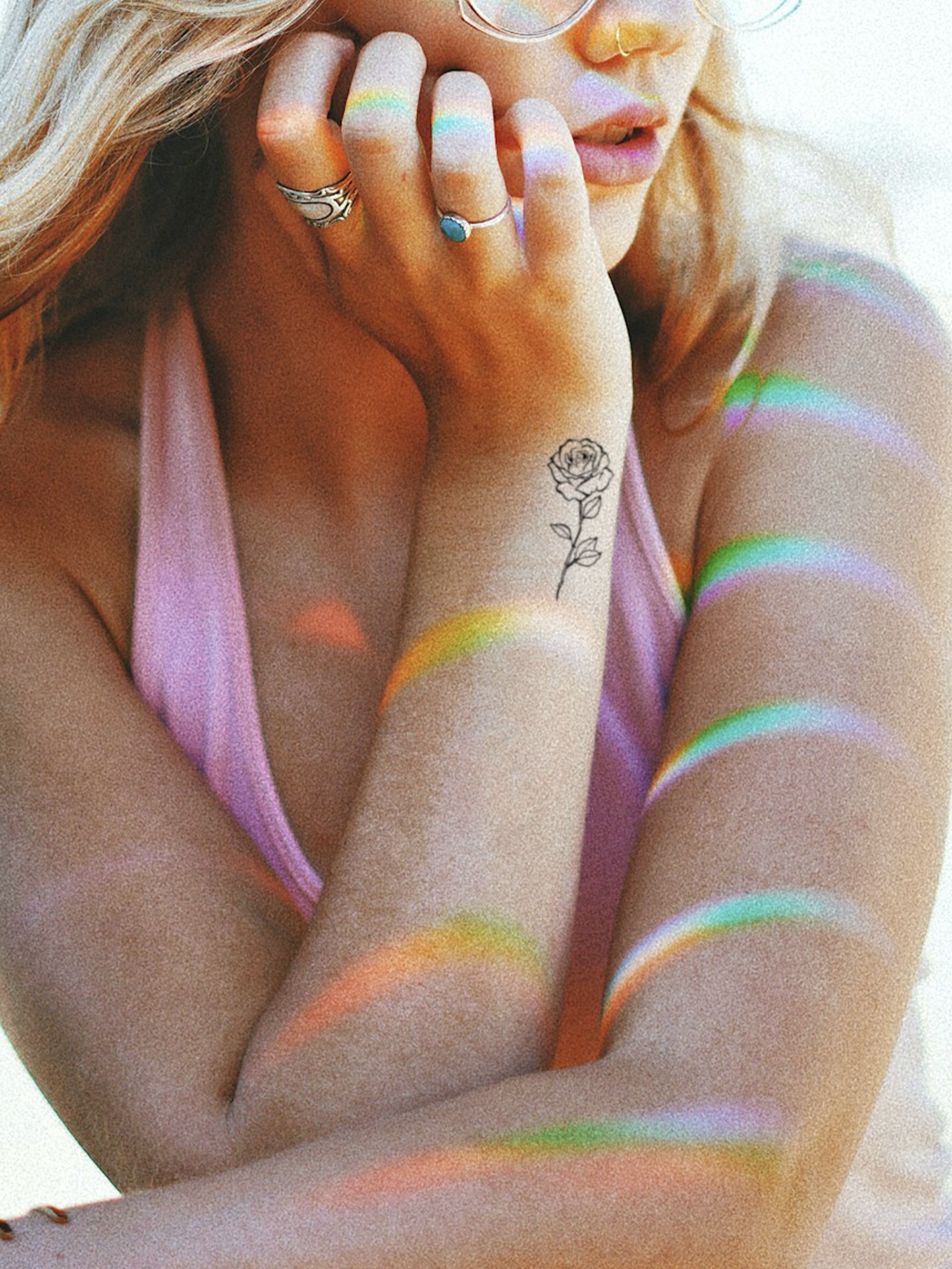 Clean Rose temporary tattoo