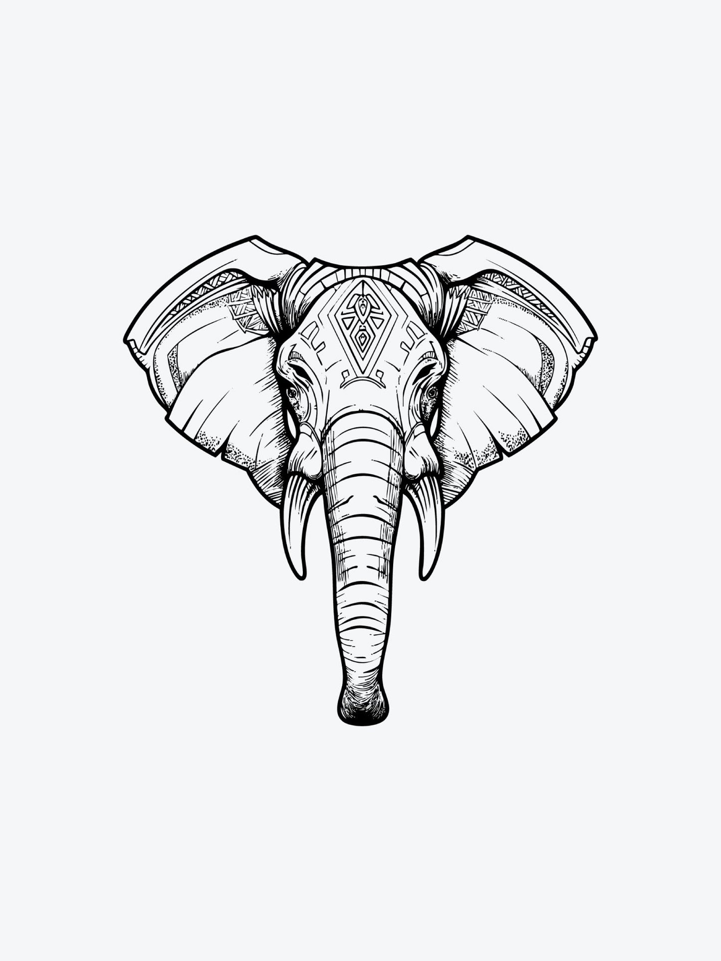 Elephant Linework temporary tattoo