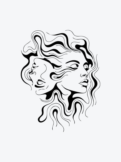 Fluid Face temporary tattoo