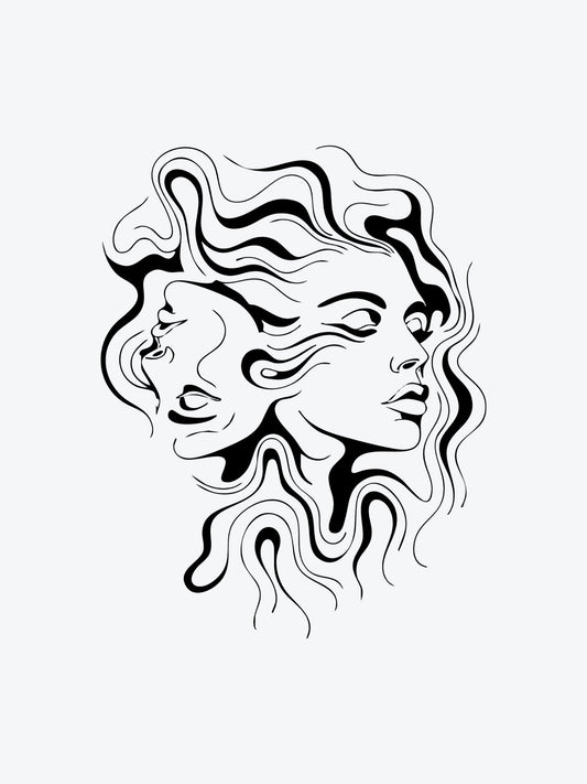 Fluid Face temporary tattoo