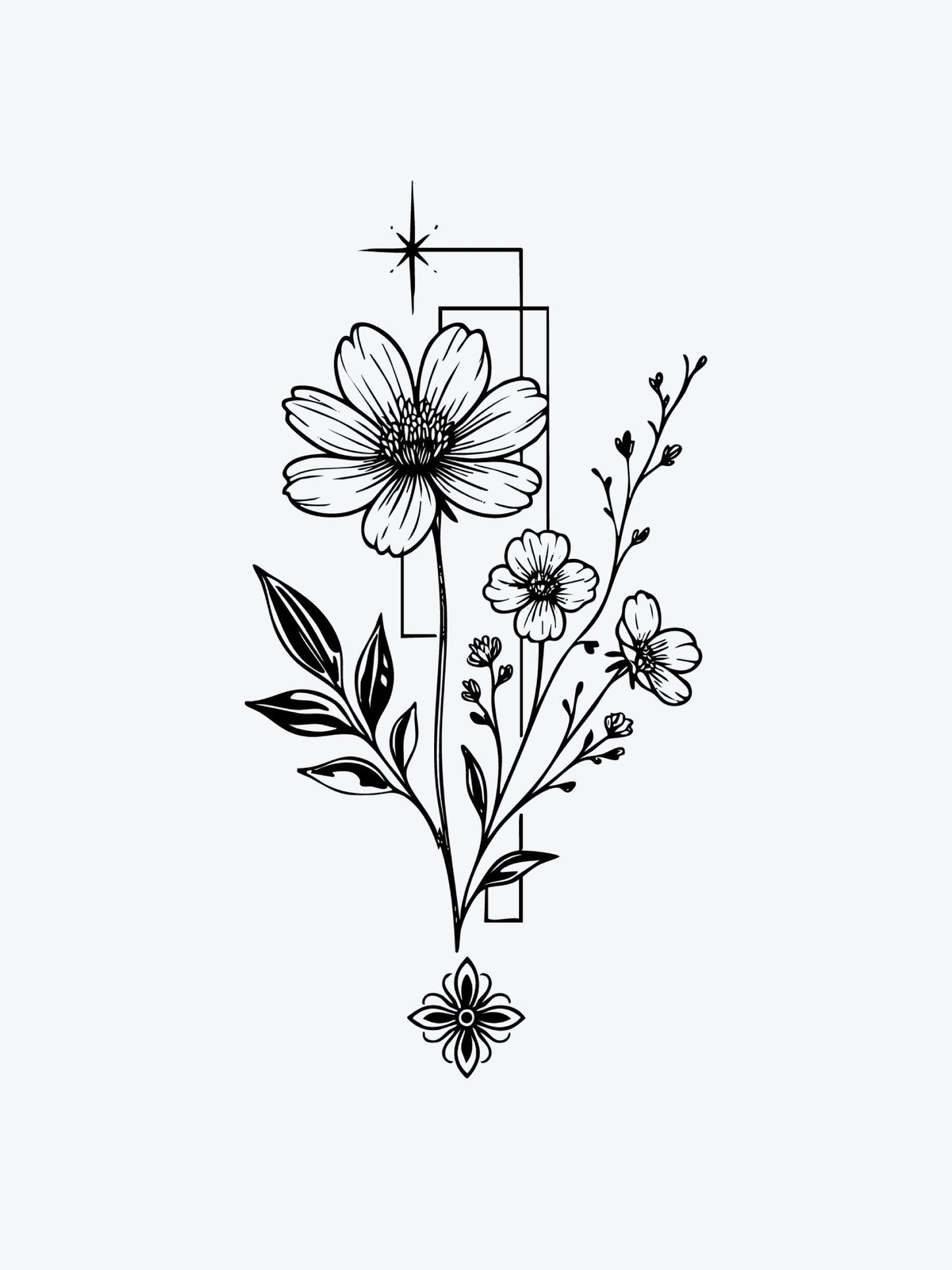 Gentle Flowers temporary tattoo