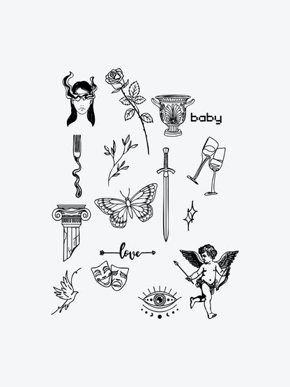 Abstract Bundle (16 Tattoos) temporary tattoo