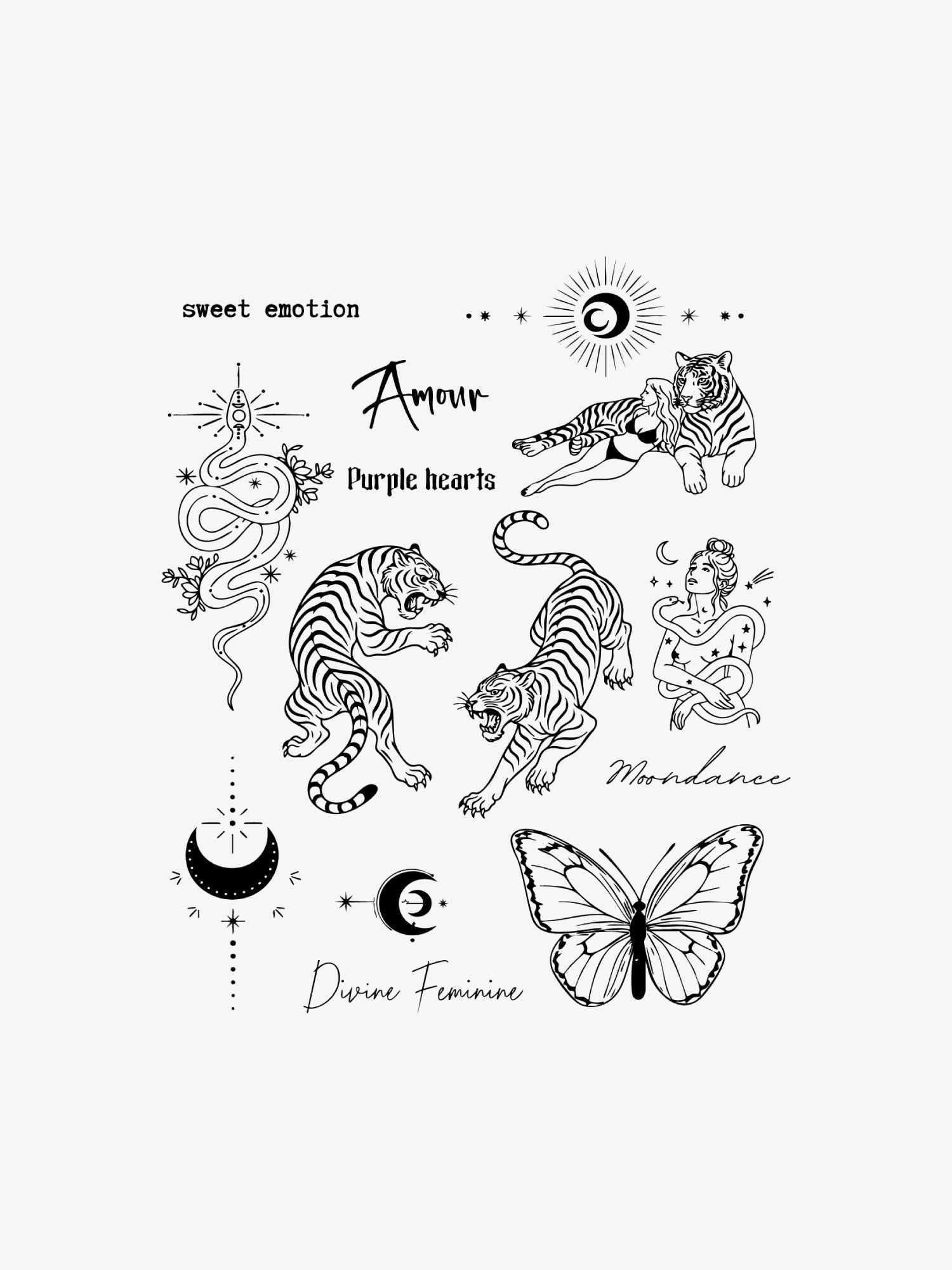 Feminin Bundle (14 Tattoos) temporary tattoo