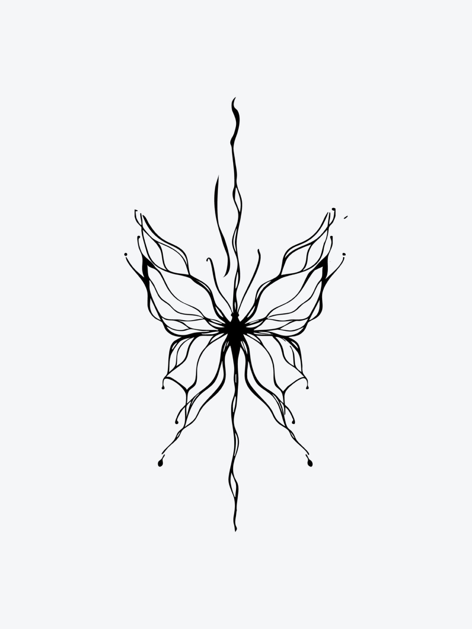 Butterfly Outlined temporary tattoo
