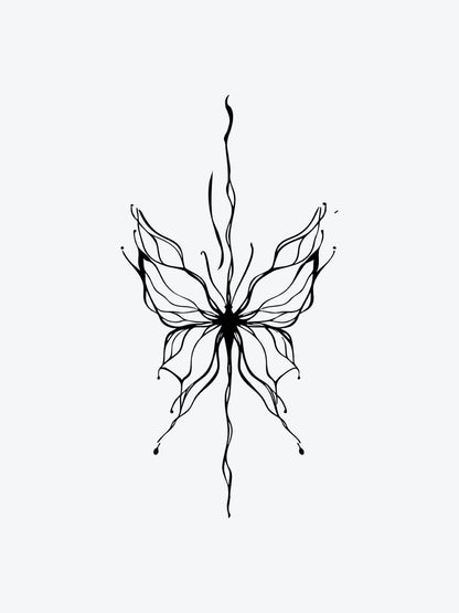 Butterfly Outlined temporary tattoo