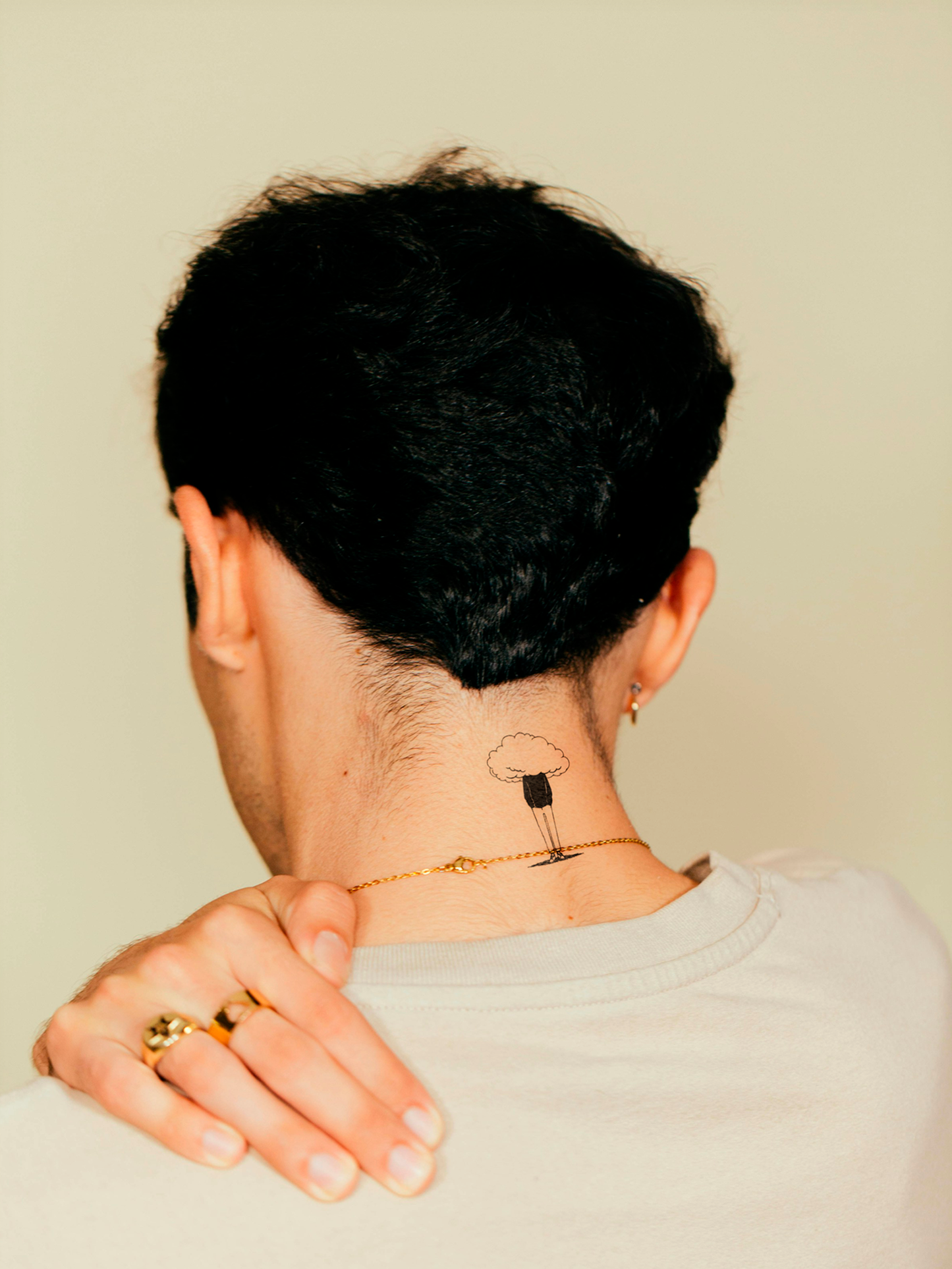 Boy Head in the Clouds temporary tattoo