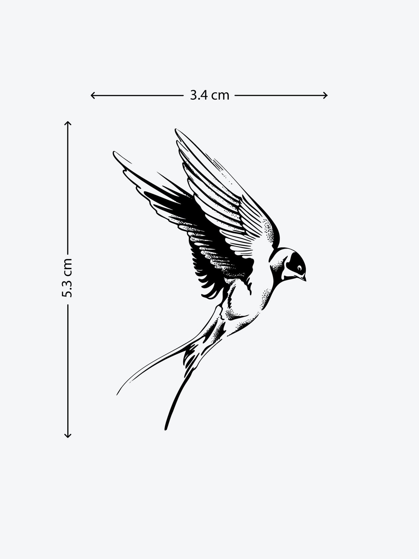 Swallow Bird Single temporary tattoo