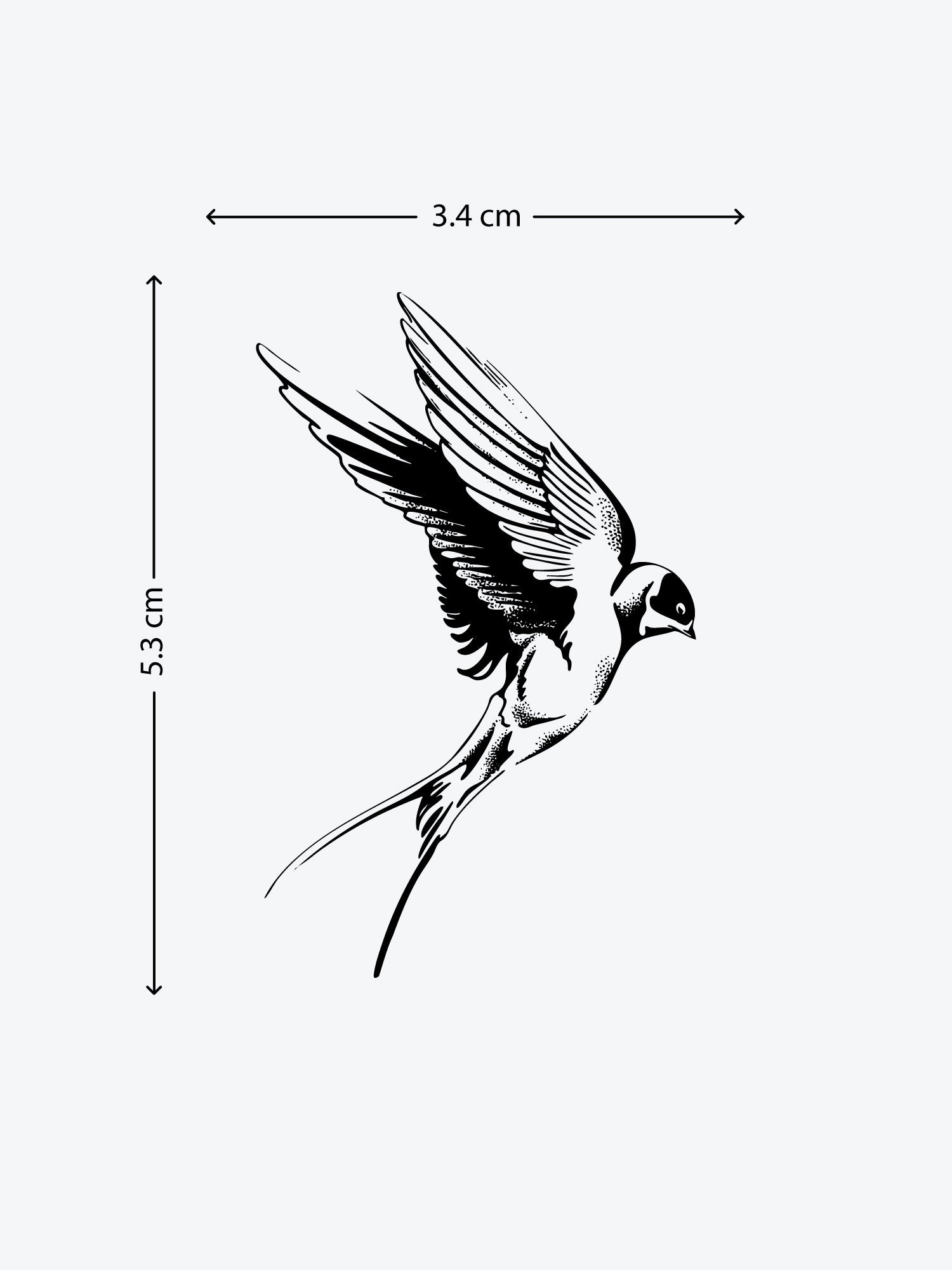 Swallow Bird Single temporary tattoo