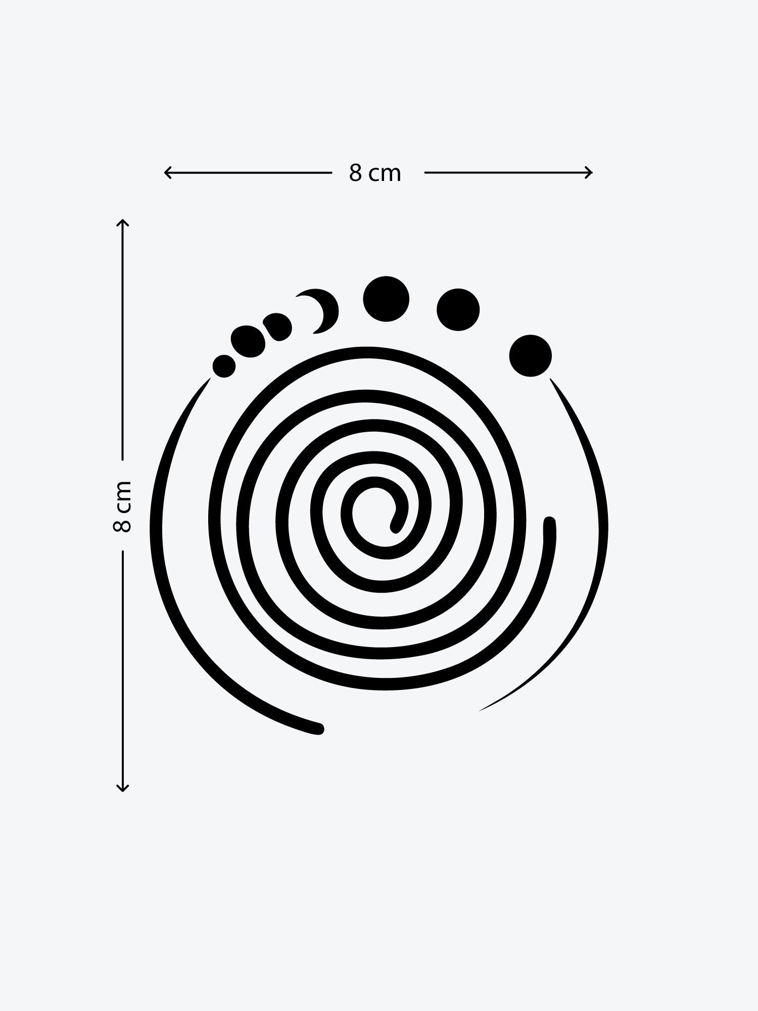 Lunar Spiral temporary tattoo