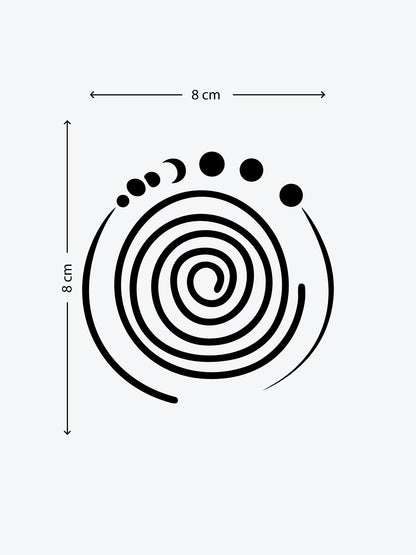 Lunar Spiral temporary tattoo
