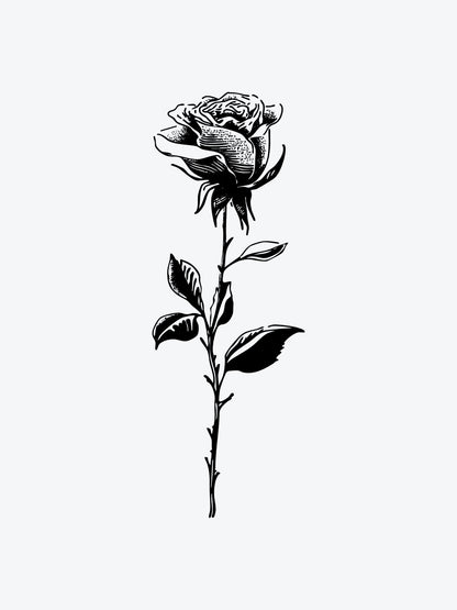 Rose Sketchwork temporary tattoo