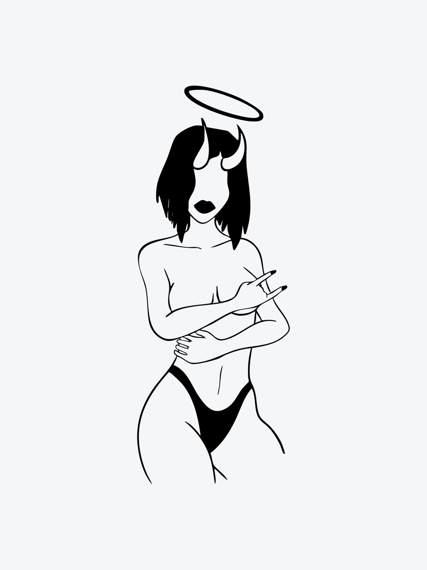 Hellgirl temporary tattoo