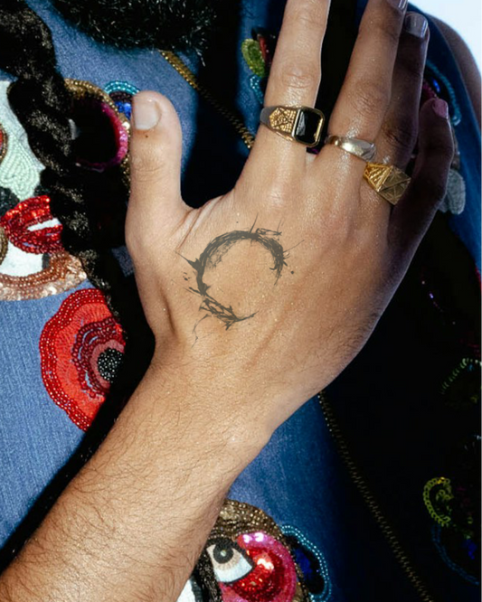 Moon Sketchwork temporary tattoo