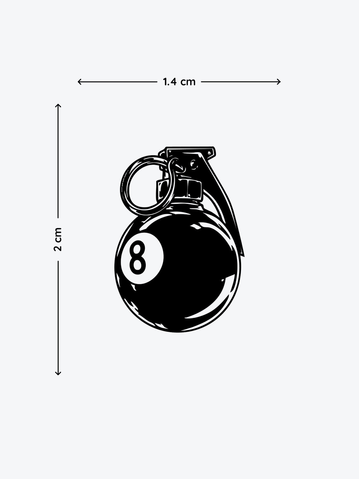 8 Ball temporary tattoo
