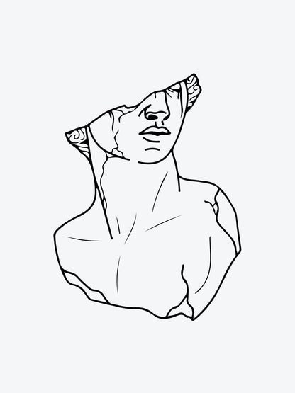 Broken Sculpture temporary tattoo