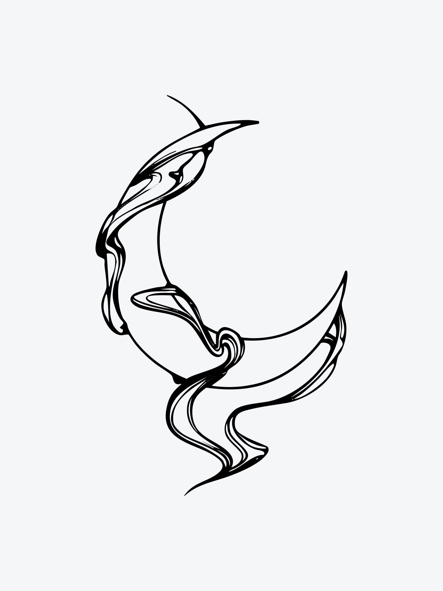 Smoking Moon temporary tattoo