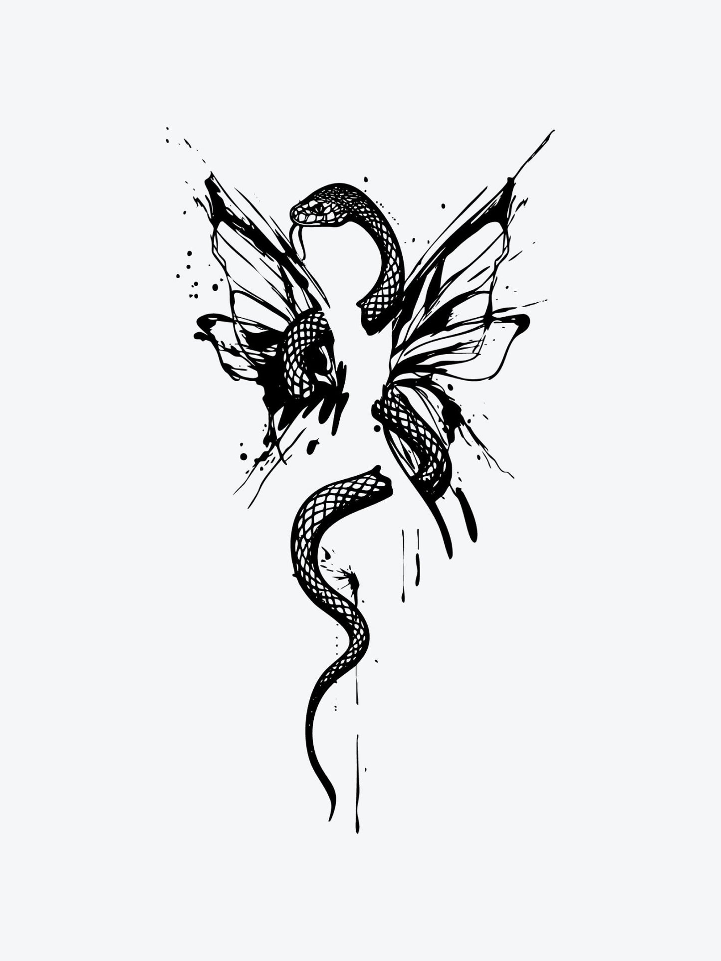 Serpents Butterfly temporary tattoo