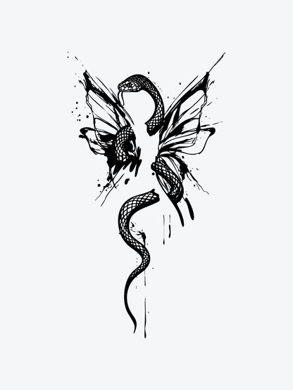 Serpents Butterfly temporary tattoo
