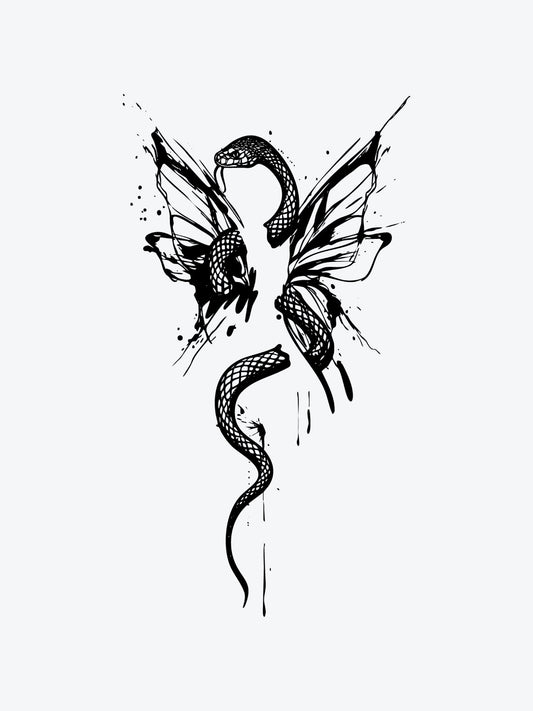 Serpents Butterfly temporary tattoo