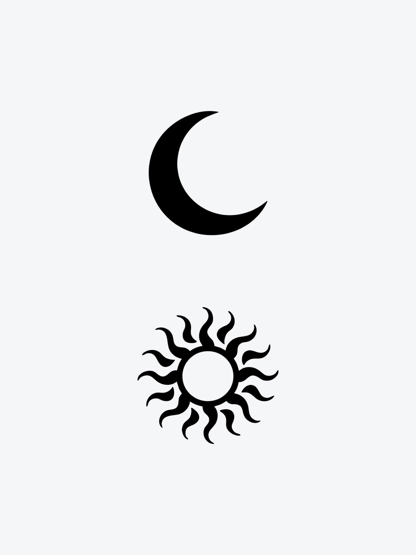 Sun Moon Pair temporary tattoo