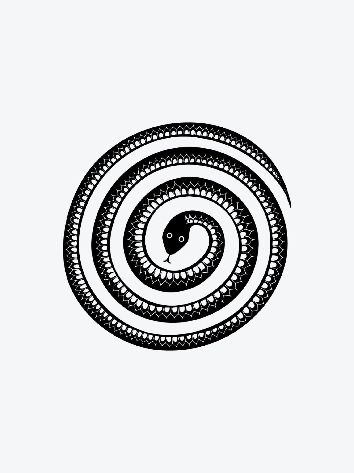 Abstract Circle Snake temporary tattoo
