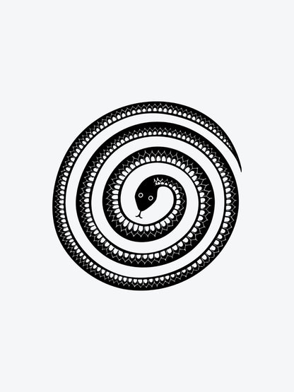 Abstract Circle Snake temporary tattoo