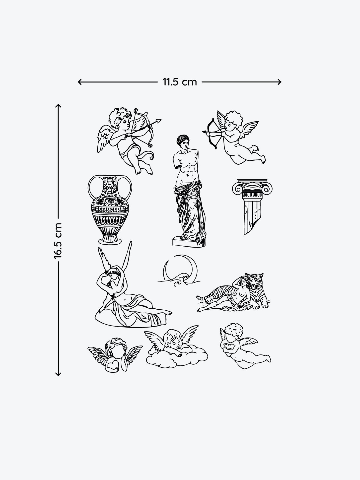 Greek Bundle(11 Tattoos) temporary tattoo