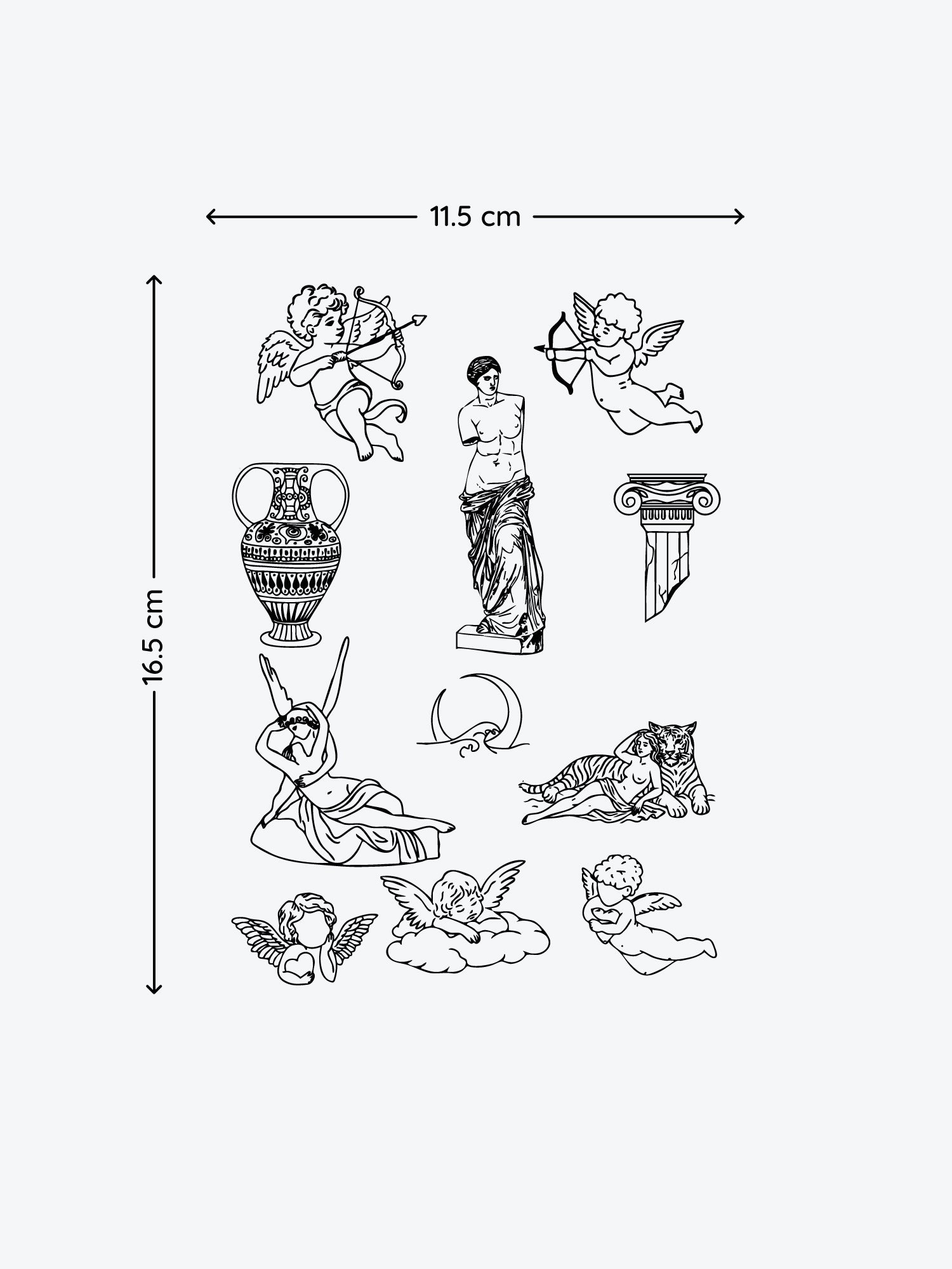 Greek Bundle(11 Tattoos) temporary tattoo