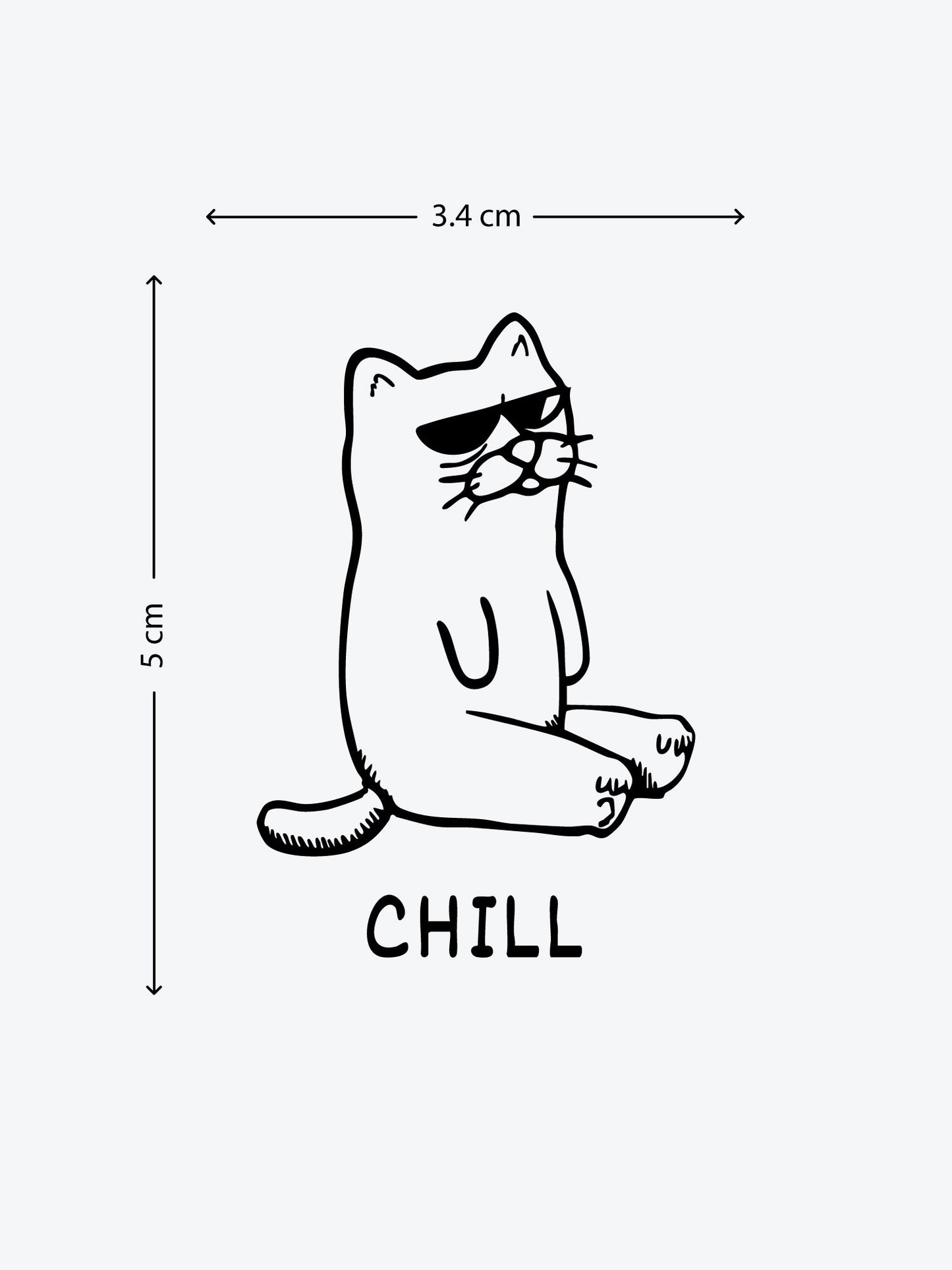 Chilled Cat temporary tattoo