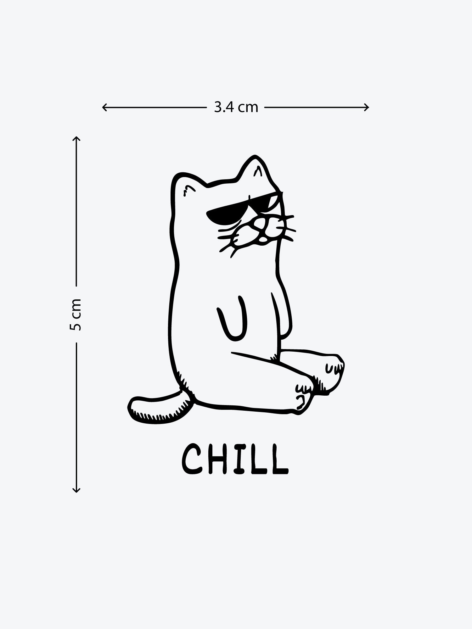 Chilled Cat temporary tattoo