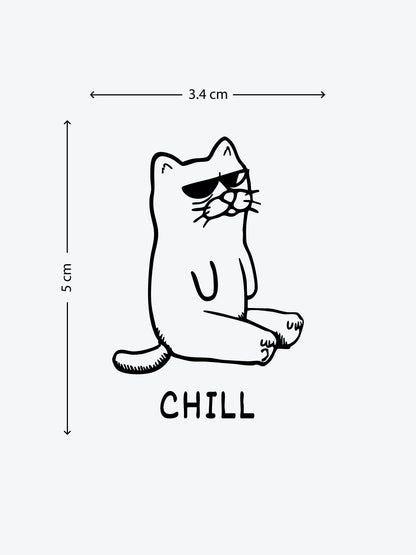 Chilled Cat temporary tattoo