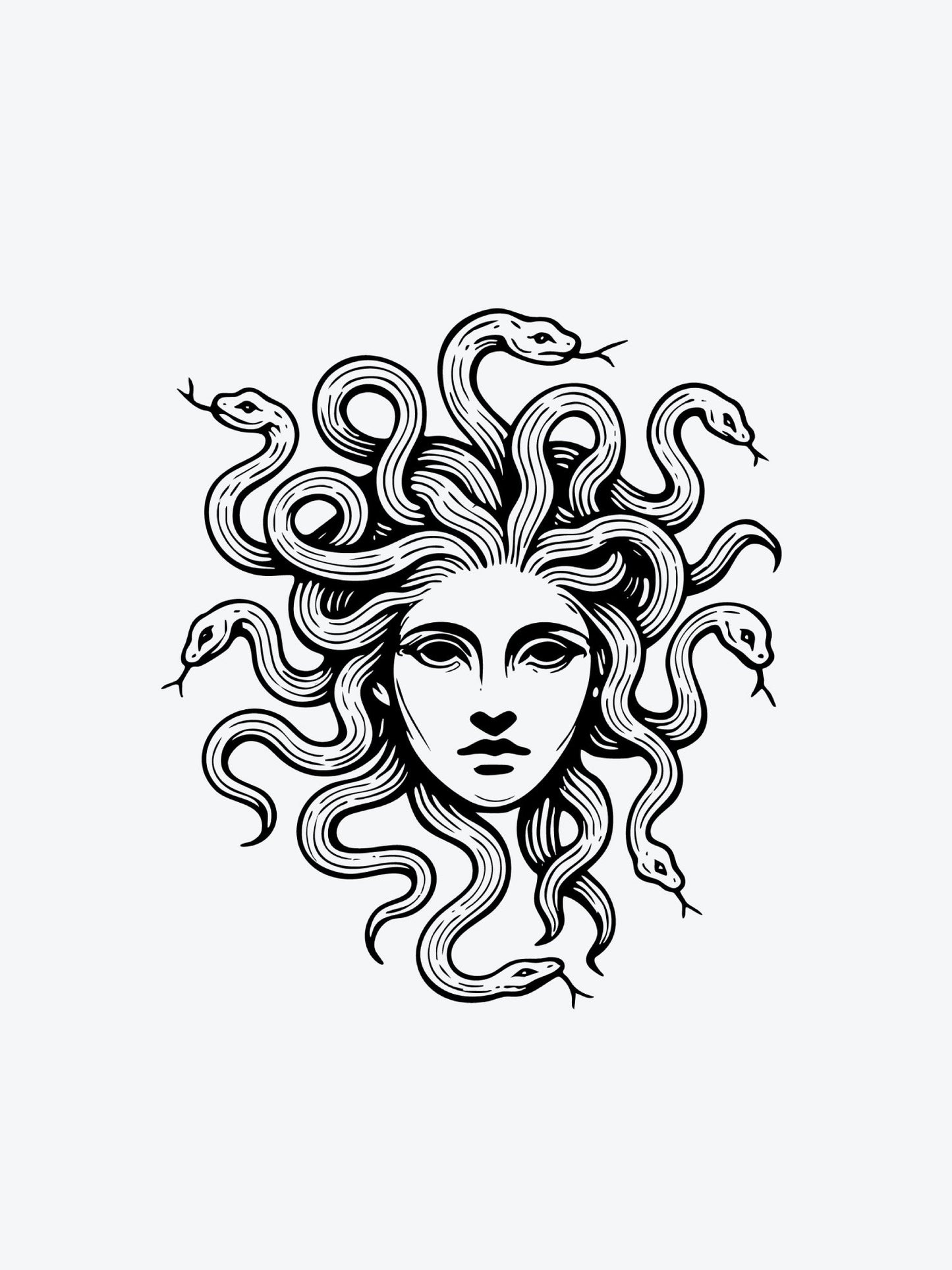 Medusa Linework temporary tattoo