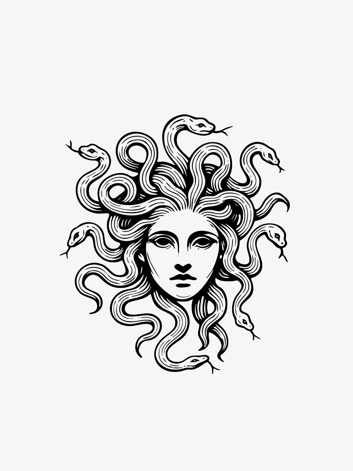 Medusa Linework temporary tattoo