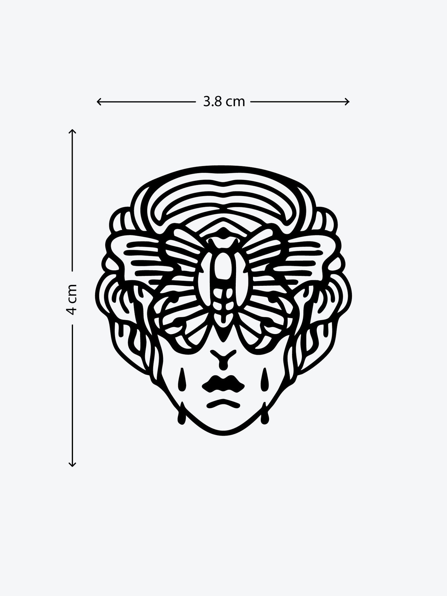 Butterfly Head temporary tattoo