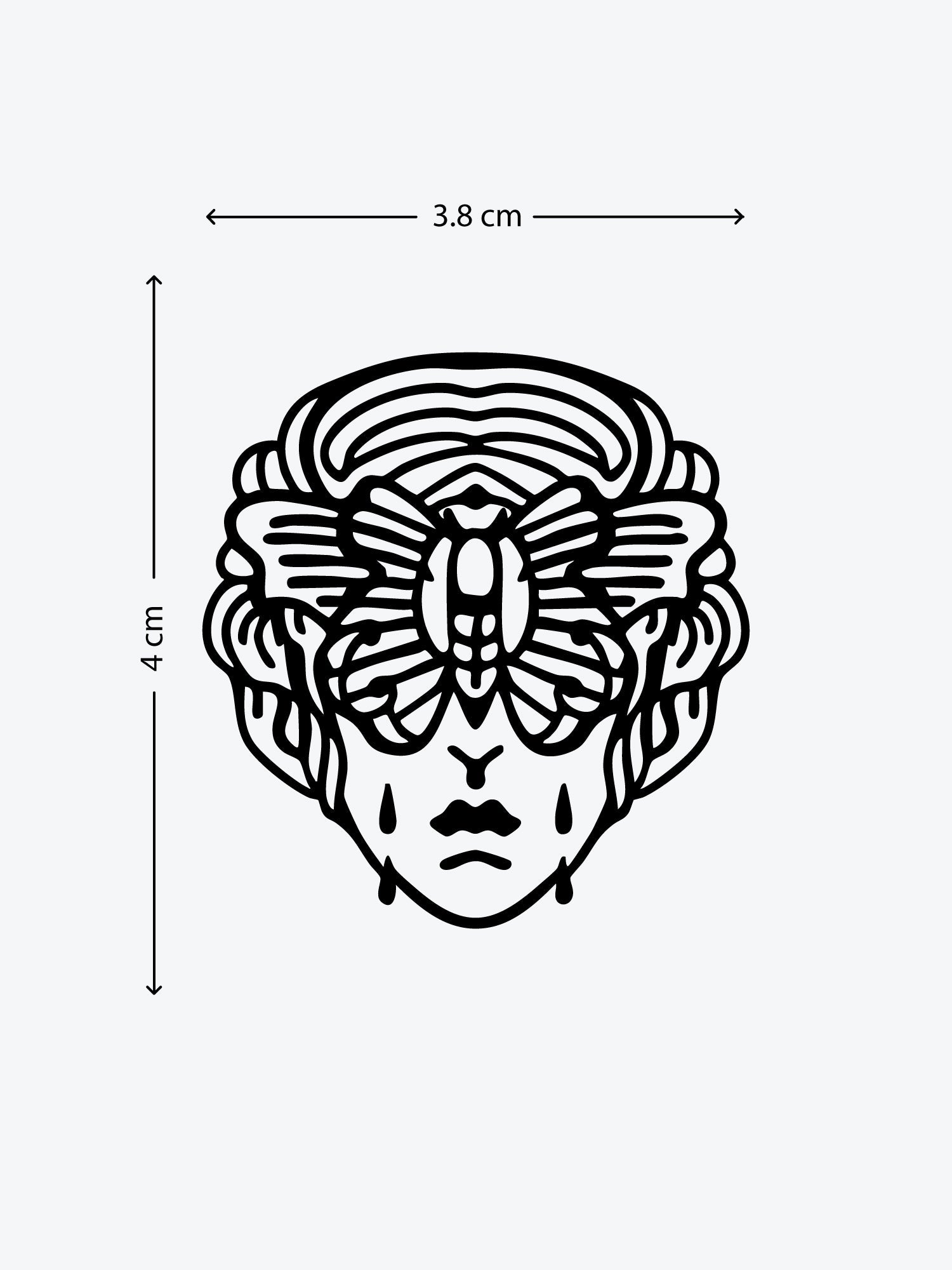 Butterfly Head temporary tattoo