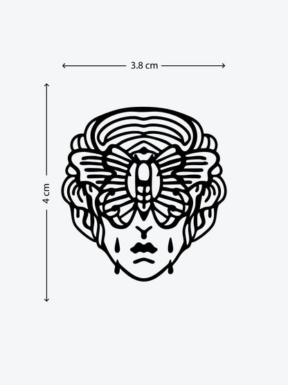 Butterfly Head temporary tattoo