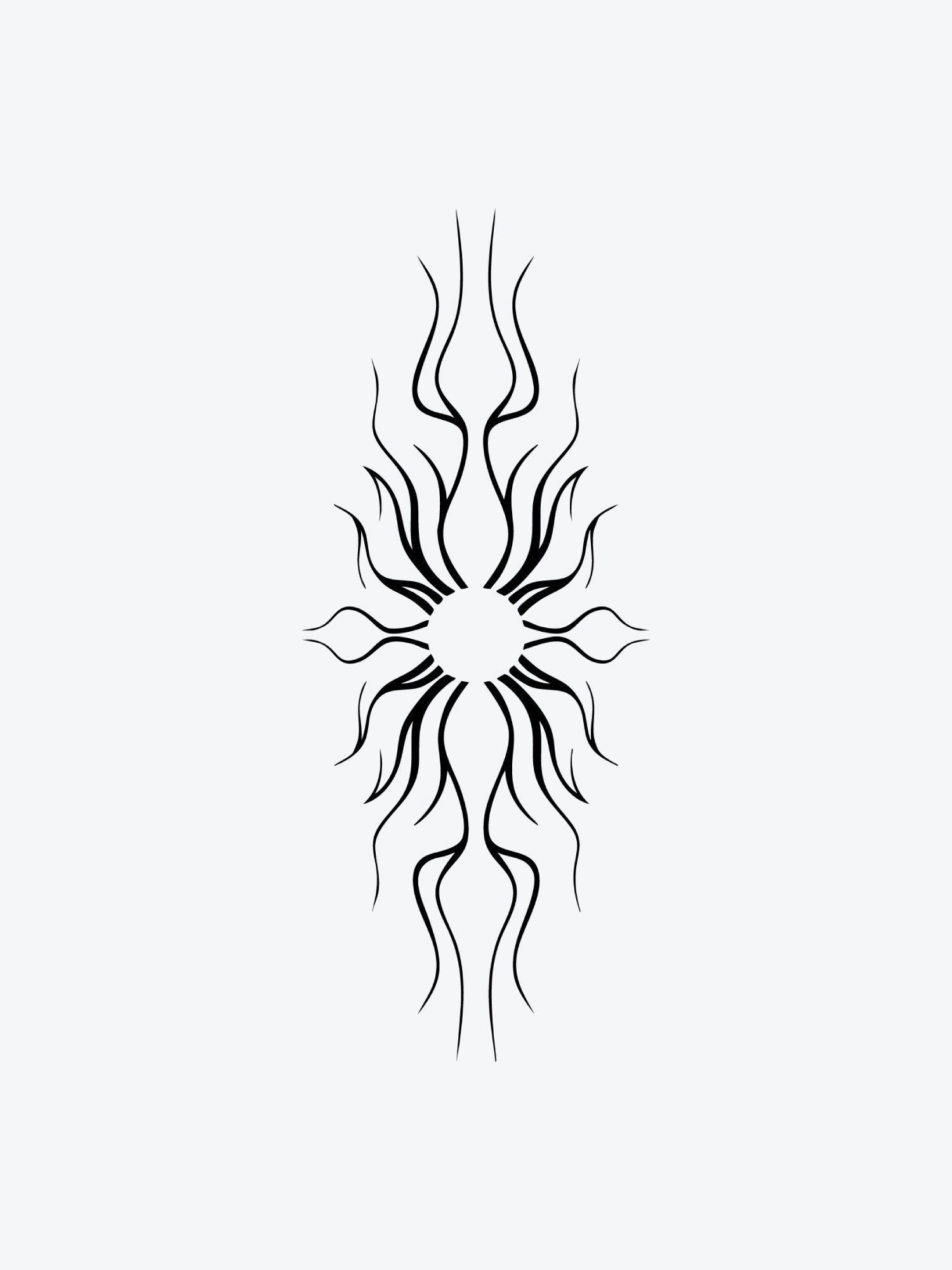 Sun Abstract temporary tattoo