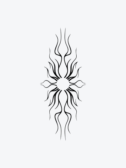 Sun Abstract temporary tattoo