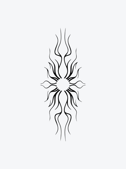 Sun Abstract temporary tattoo