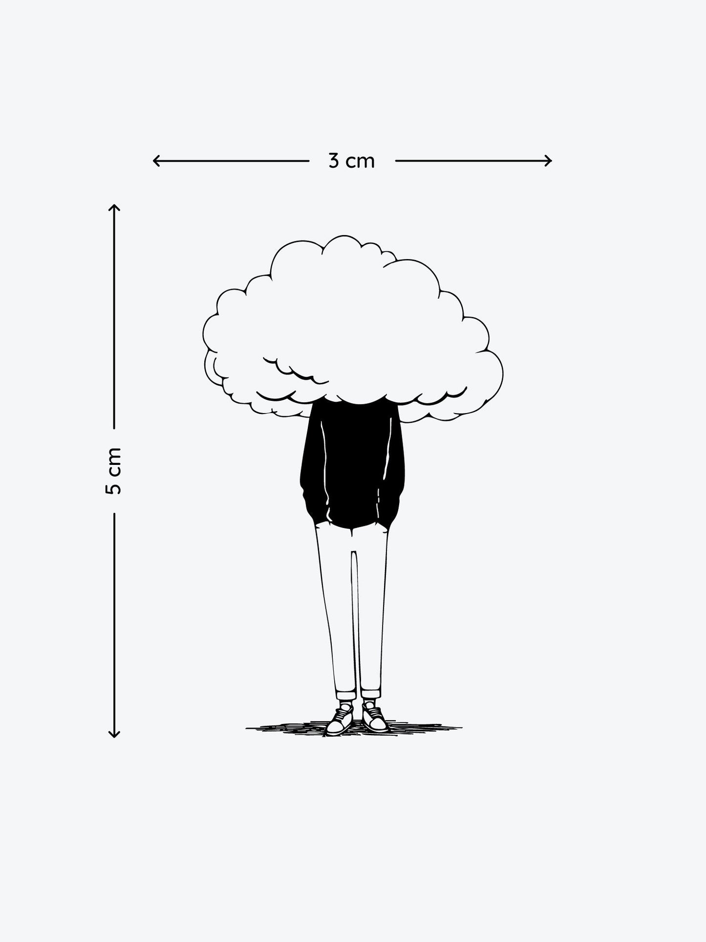 Boy Head in the Clouds temporary tattoo