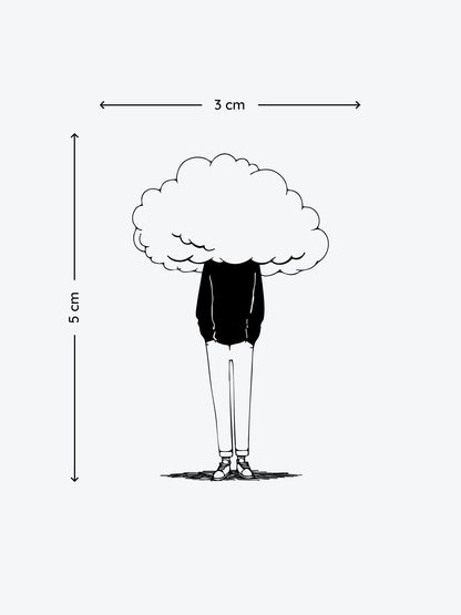 Boy Head in the Clouds temporary tattoo