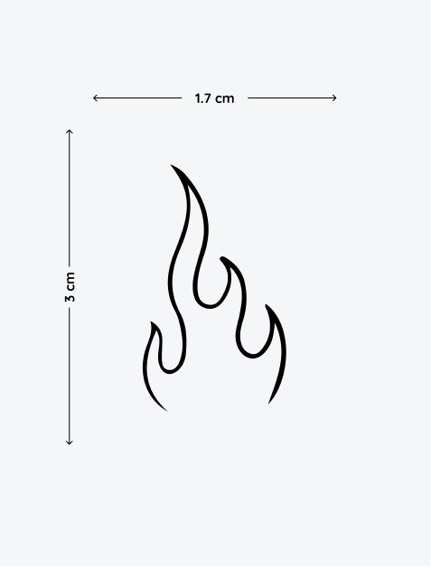 Small Fire temporary tattoo