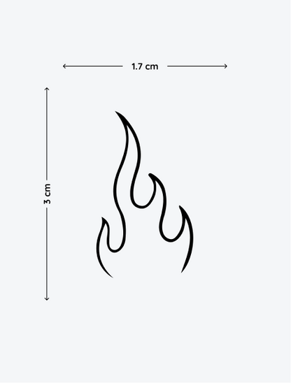 Small Fire temporary tattoo