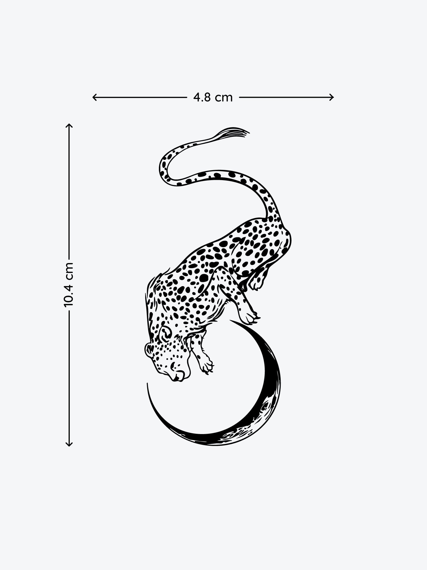 Floating Cheetah temporary tattoo