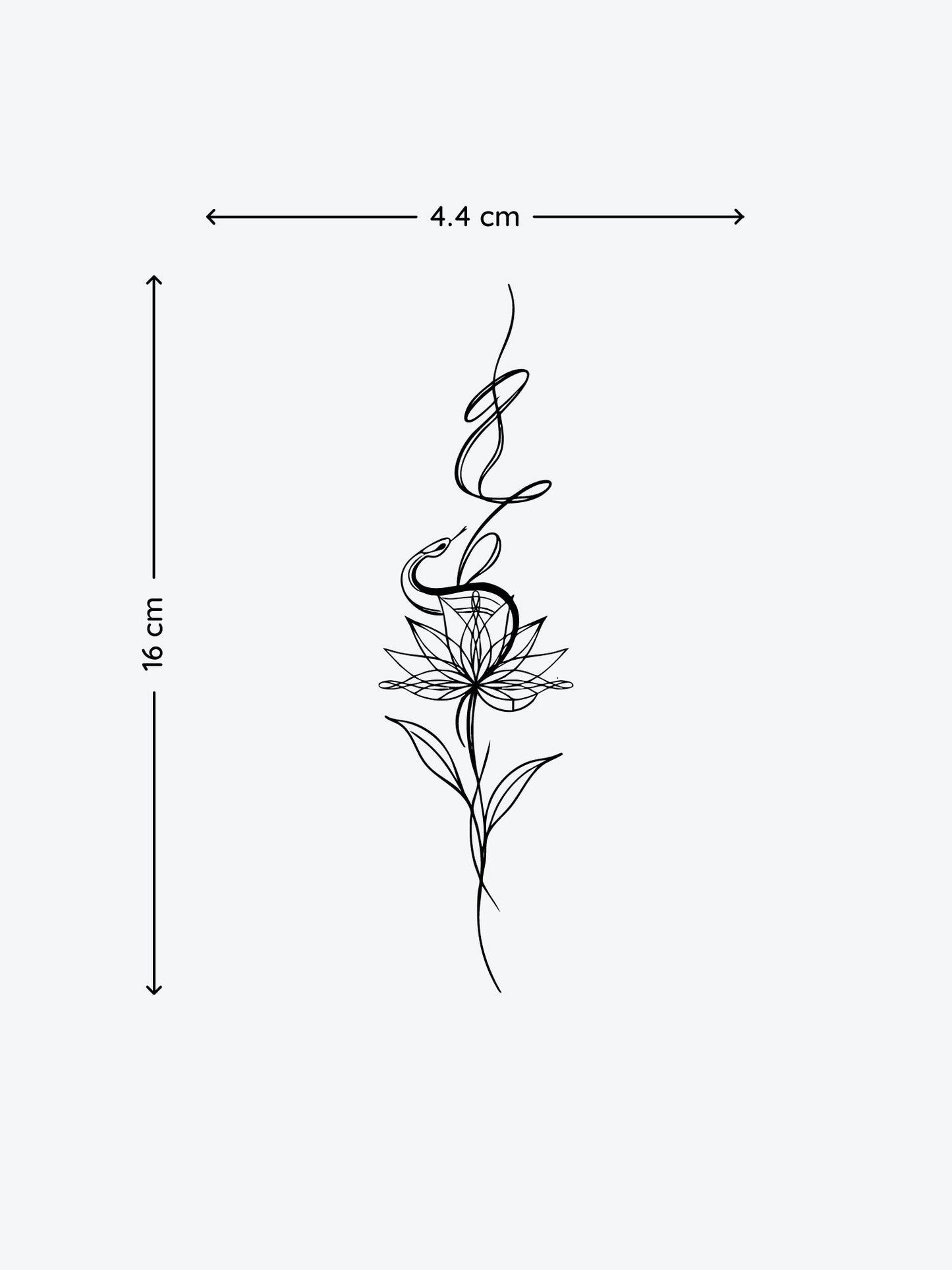 Lotus Snake temporary tattoo