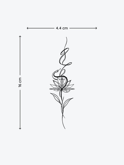 Lotus Snake temporary tattoo
