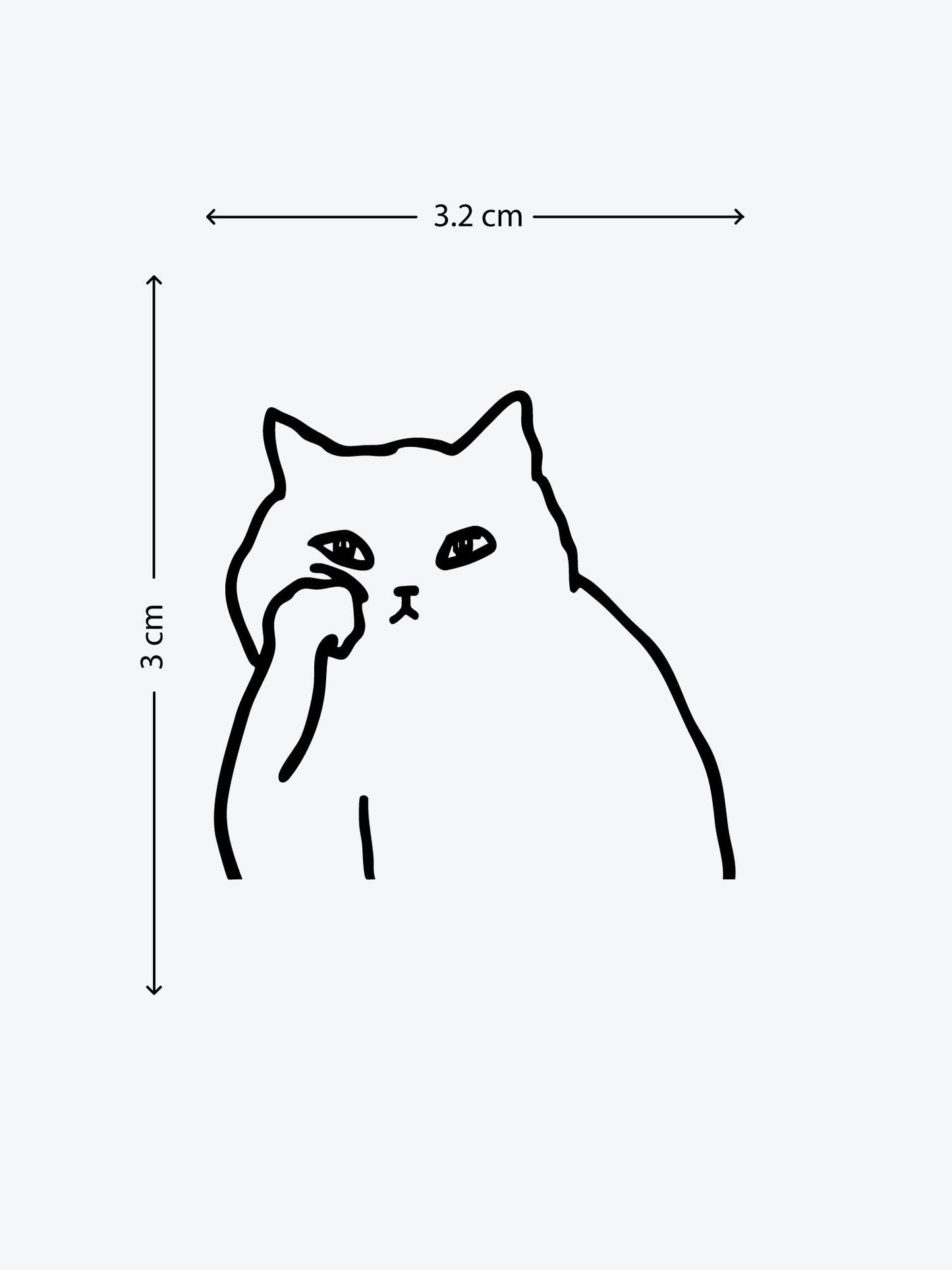 Bored Cat temporary tattoo