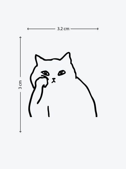 Bored Cat temporary tattoo