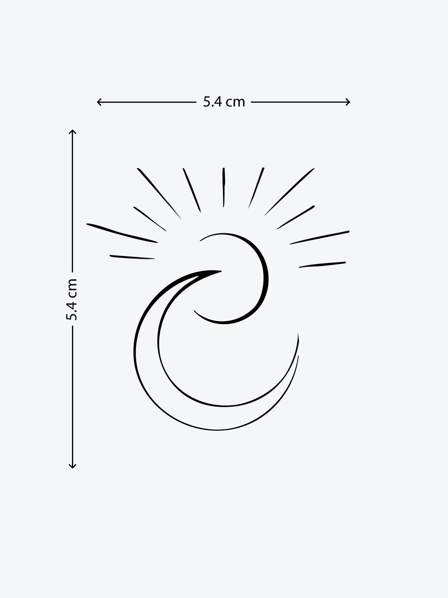 Sun Rise And Moon temporary tattoo
