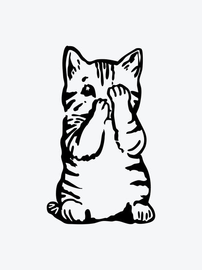 Shy Cat temporary tattoo